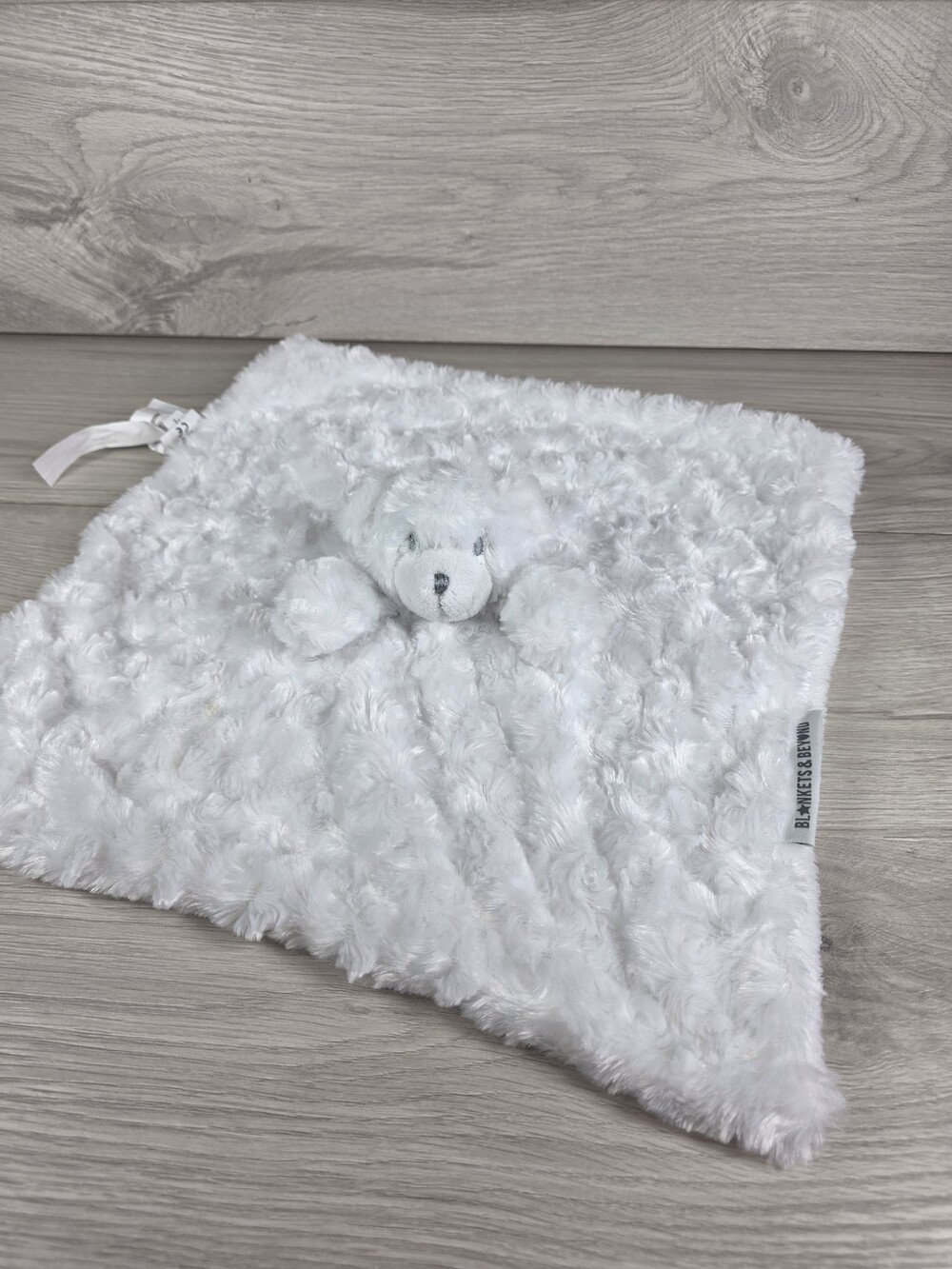 Blankets & Beyond Plush Bear Animal Security Blanket White Lovey 14" SU54
